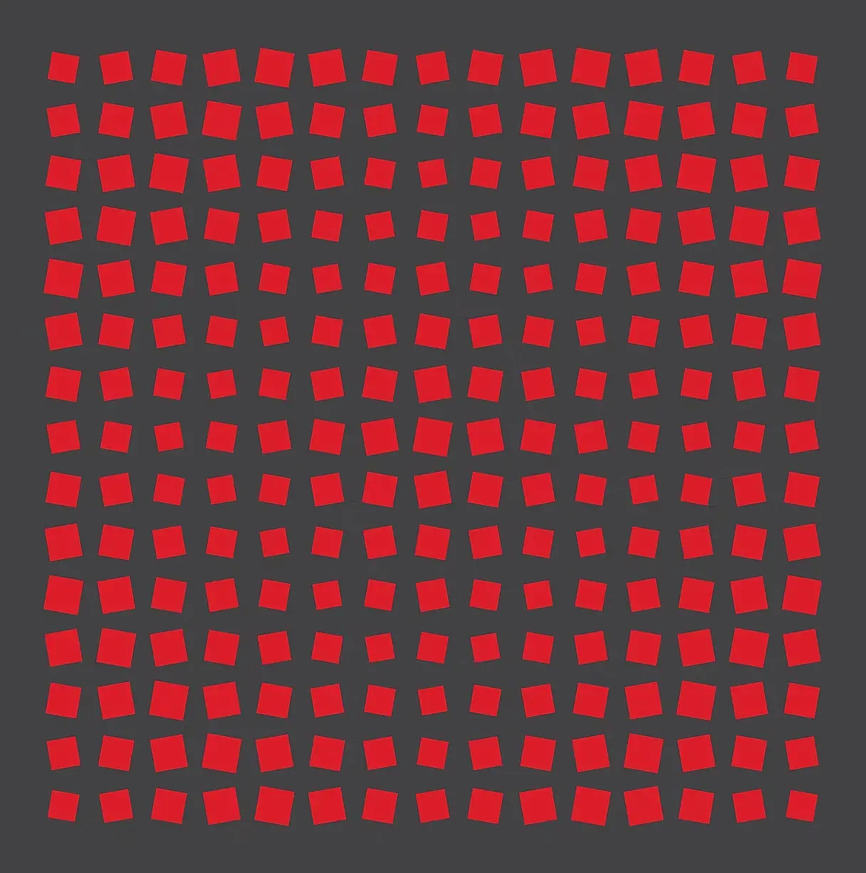 CUADRADOS OPTICOS ROJOS SOBRE OSCURO