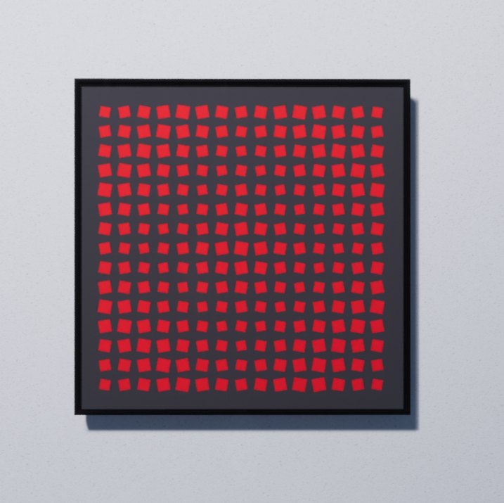 CUADRADOS OPTICOS ROJOS SOBRE OSCURO