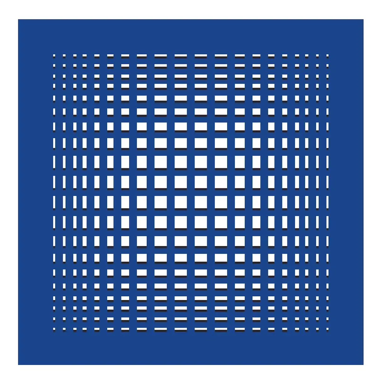 CUADRICULA OPTICA BLANCA SOBRE AZUL Y SOMBRAS