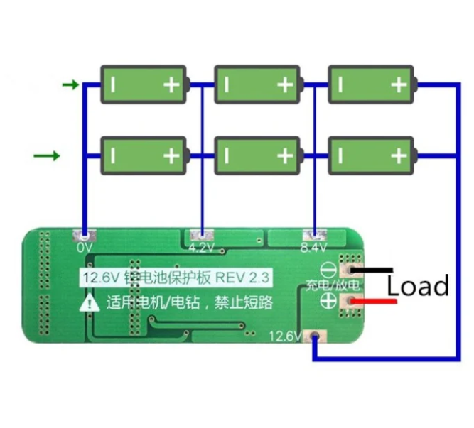 3 Series 20A 18650 Lithium Battery Protection Board