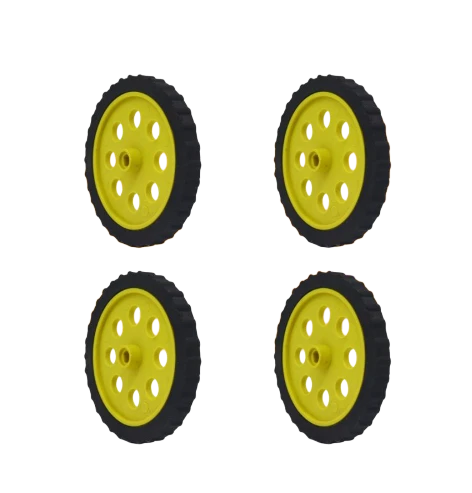 75mm x 8mm Hard plastic build rubber cover BLUE color BO motor compatible DIY project wheels