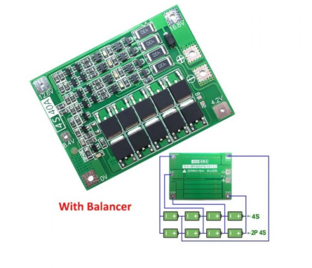 4 Series 40A 18650 Lithium Battery Protection Board 14.8V 16.8V with Balance for Drill Motor Lipo Cell Module