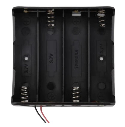 Black Plastic Storage Box Case Holder for Battery 4 x 18650 Cell Box, without Cover - 3.7v