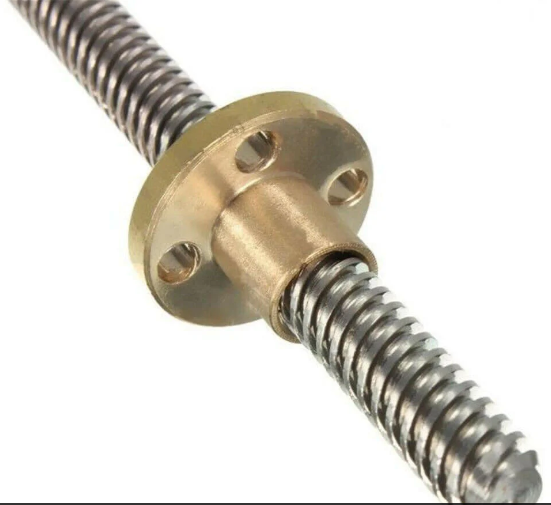 300mm Trapezoidal 4 Start Lead Screw 8mm Thread 2mm Pitch Lead Screw with Copper Nut
