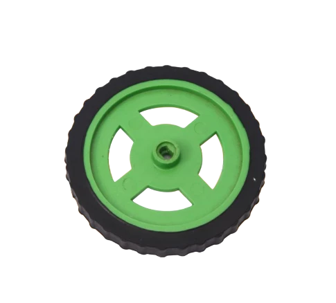 75mm x 8mm Hard plastic build rubber cover RED color BO motor compatible DIY project wheels