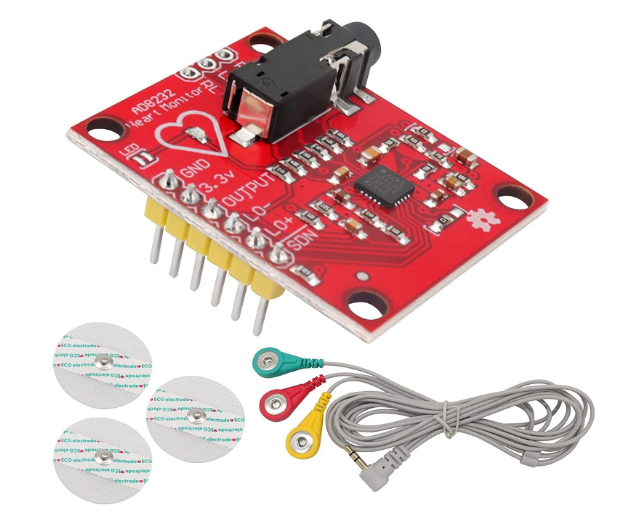 Heart Rate Monitor Kit with AD8232 ECG sensor module – Good Quality