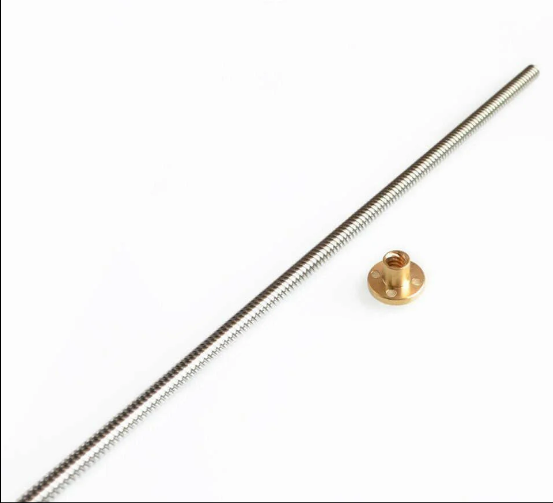 300mm Trapezoidal 4 Start Lead Screw 8mm Thread 2mm Pitch Lead Screw with Copper Nut