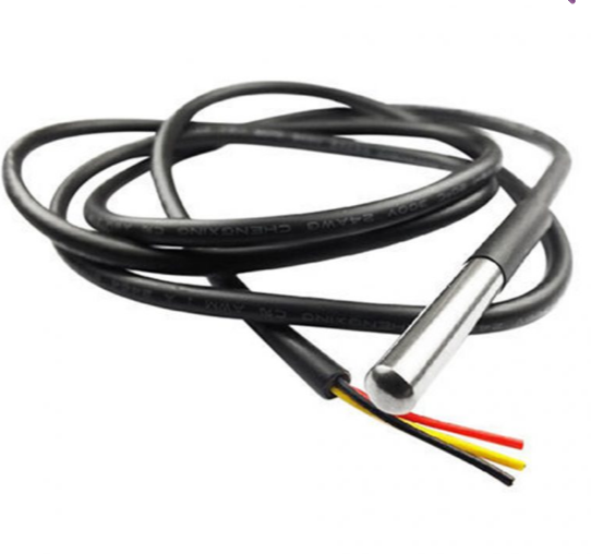 DS18B20 Water Proof Temperature Probe Sensor – Black