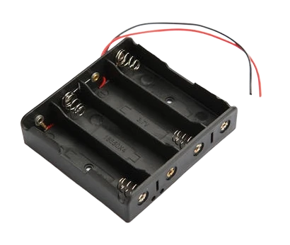 Black Plastic Storage Box Case Holder for Battery 4 x 18650 Cell Box, without Cover - 3.7v