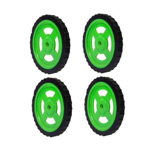 75mm x 8mm Hard plastic build rubber cover RED color BO motor compatible DIY project wheels