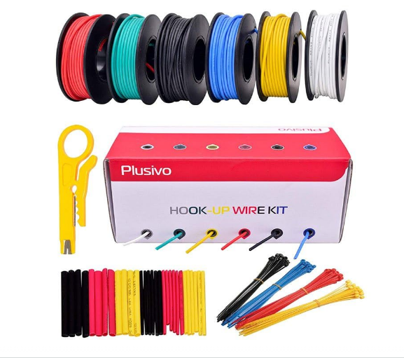 Plusivo 22AWG 6 Colors x 10M 600V Pre-Tinned Hook up Wire Kit – Solid Core