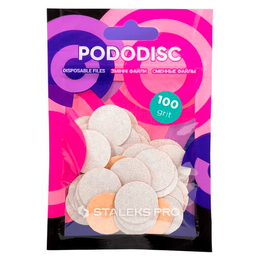 Pedicure disk STALEKS PRO M White 100 grit, 50 pcs
