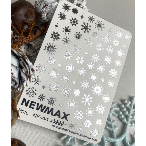 Slider design Foil NF 44 silver snowflakes