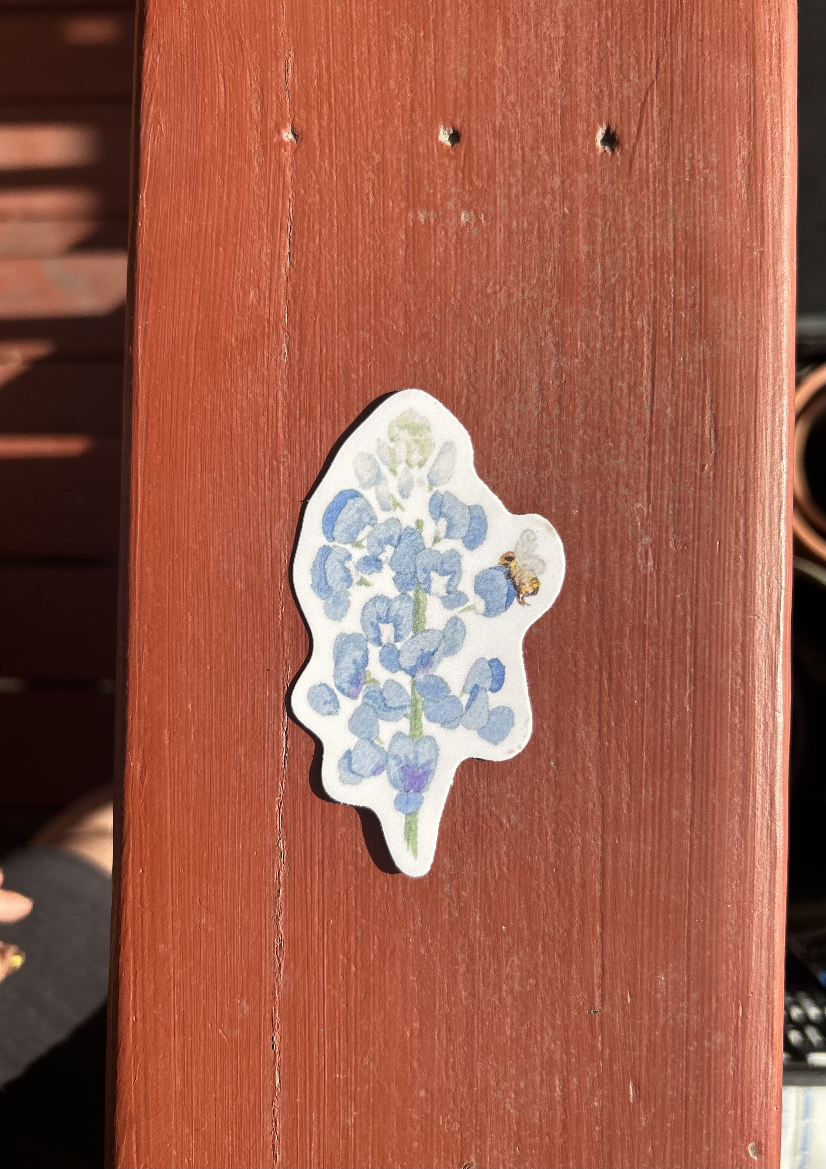 Bluebonnet with a Bee Sticker