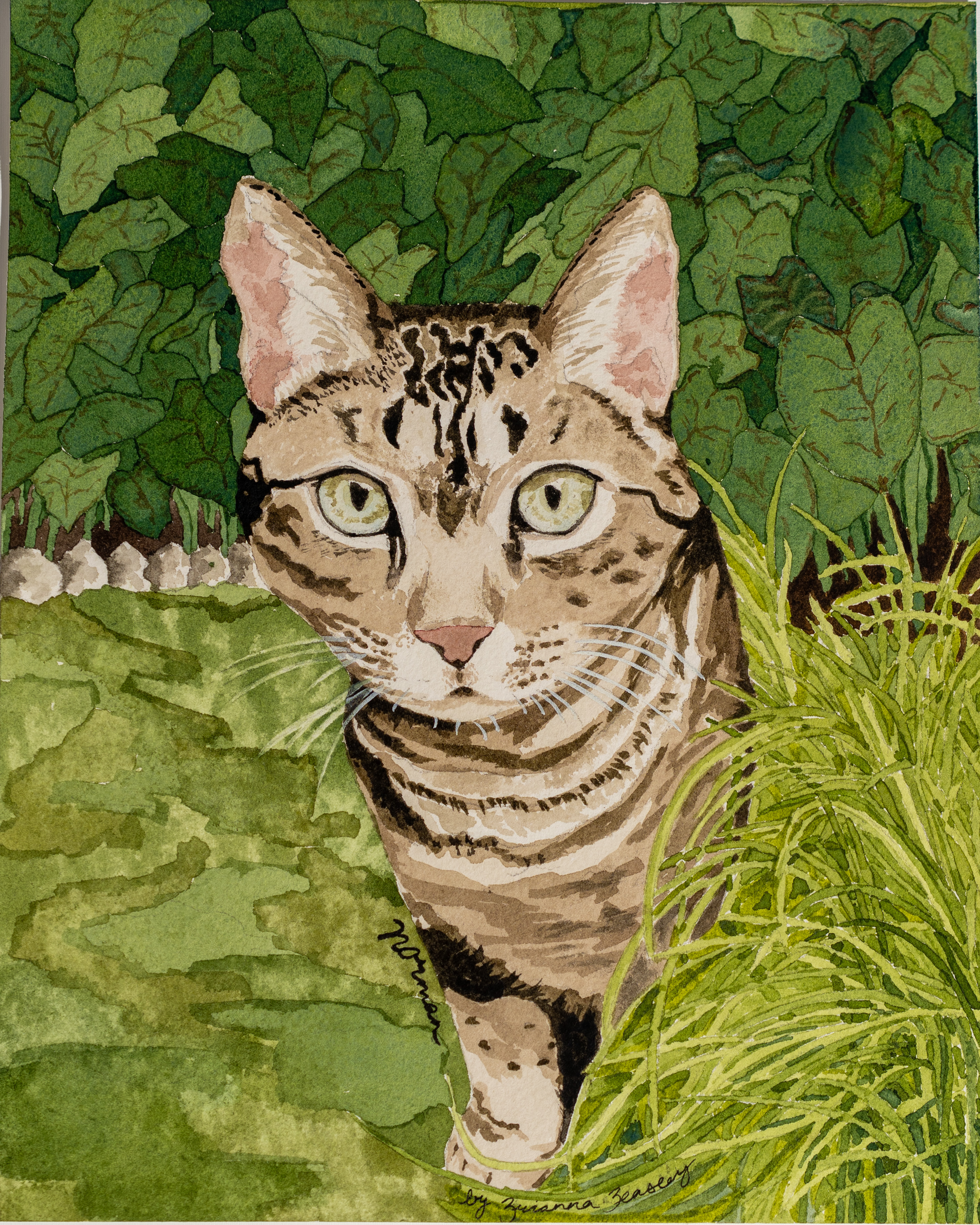 Add-on for watercolor pet portrait with full background