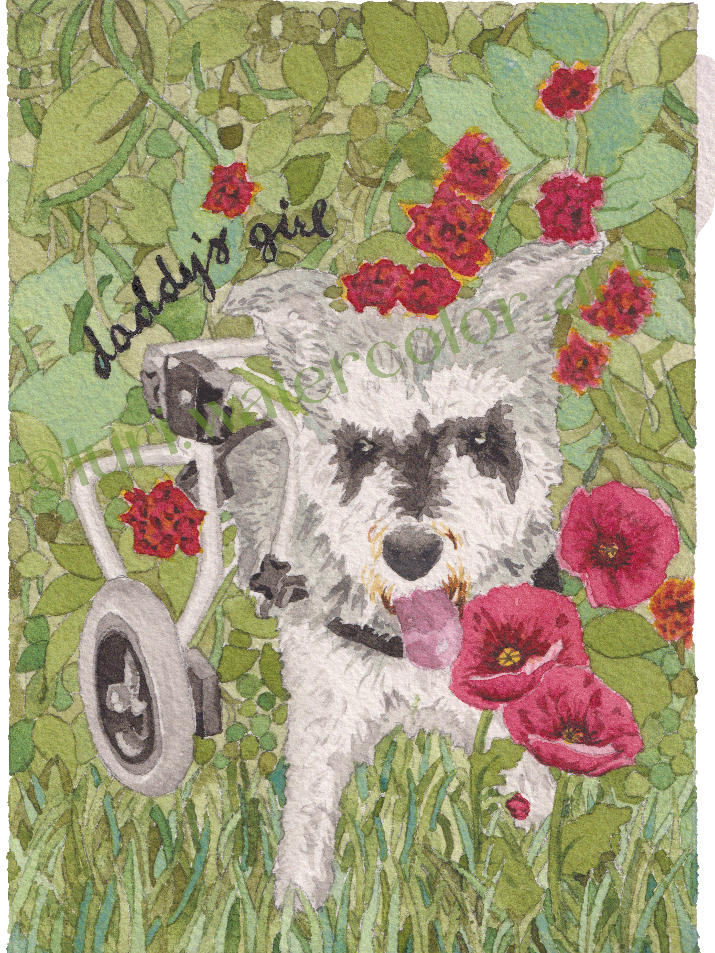 Add-on for watercolor pet portrait with full background