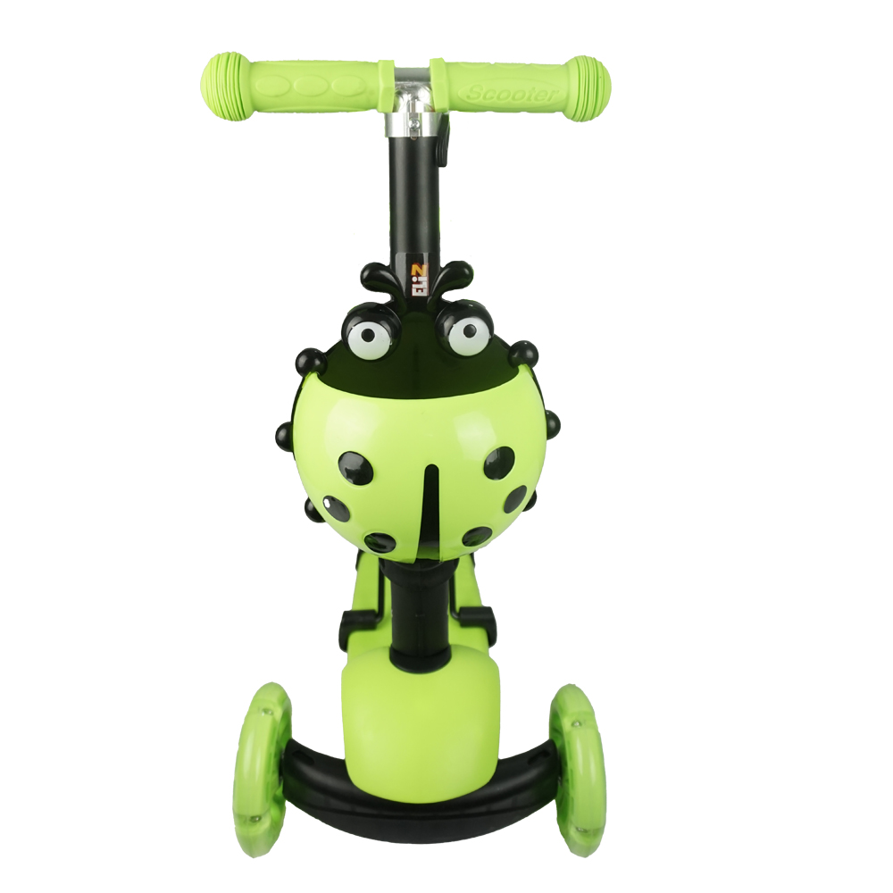 iNFANCiA FELiZ Scooter Ladybug (Catarina), con Asiento montable y desmontable, Ruedas con Luz LED para Niños de 2 a 8 años