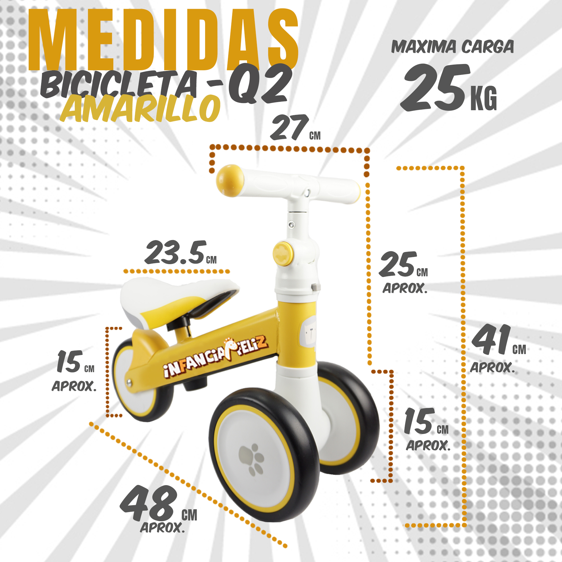 iNFANCiA FELiZ QII Triciclo Transformable, Bici polivalente, Triciclo y Bicicleta Entrenadora con o sin pedales y Carro de Equilibrio Ideal para niños y niñas de 1 a 3 años Practico, ligero y portátil