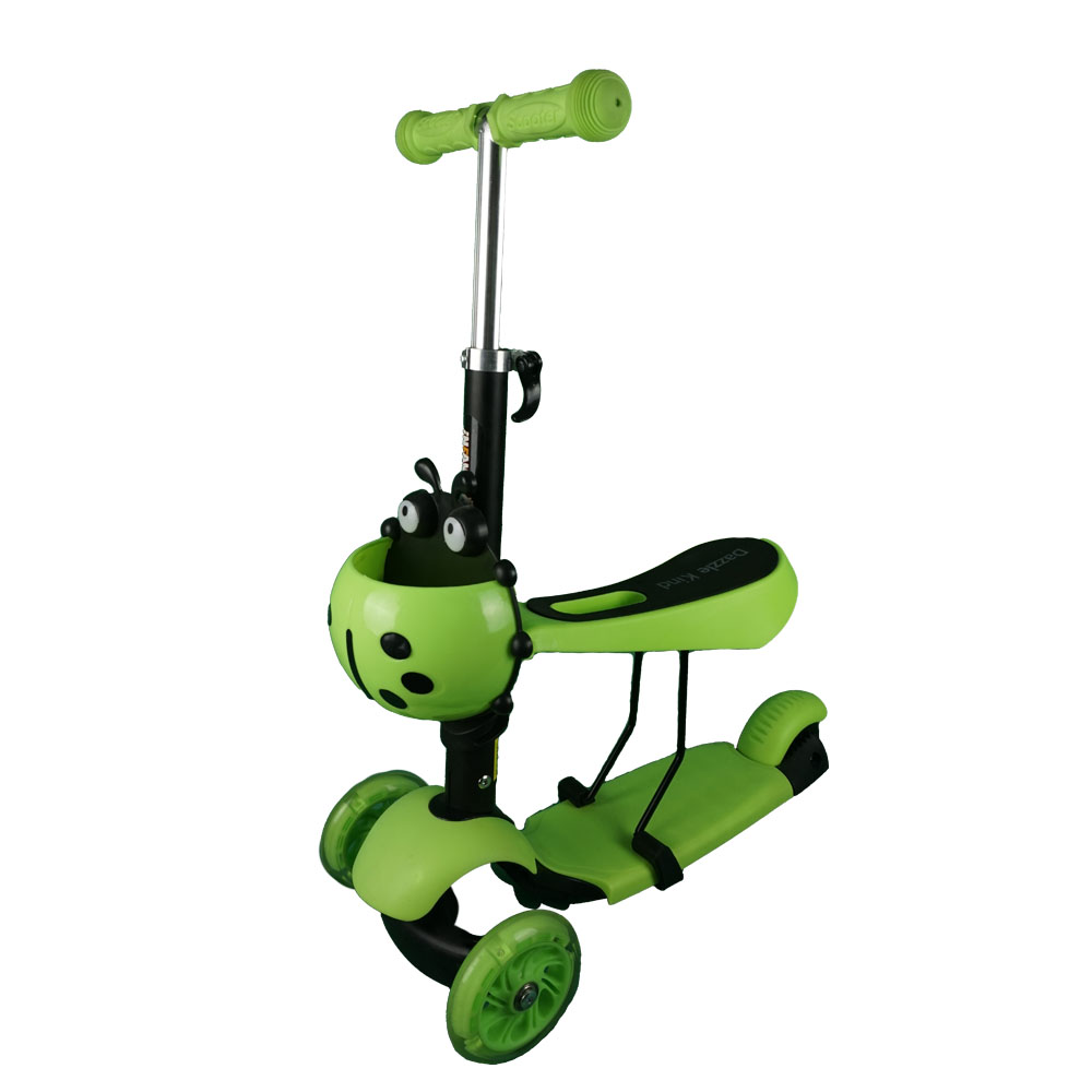 iNFANCiA FELiZ Scooter Ladybug, (Catarina), con Asiento Desmontable, Ruedas con Luz LED para Niños de 2 a 8 años