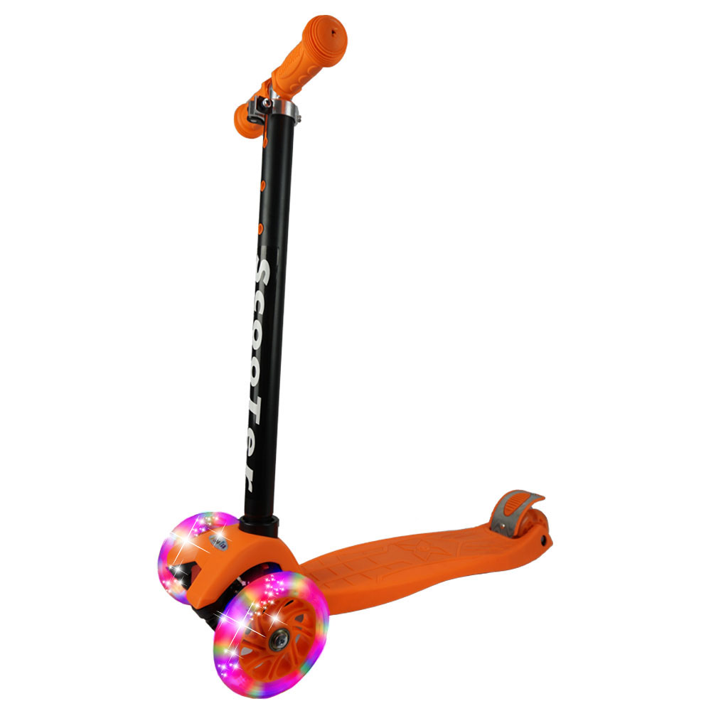 iNFANCiA FELiZ Scooter G con Ruedas luz LED, Colores Fluorescente para niños y niñas de 3 a 10 años.