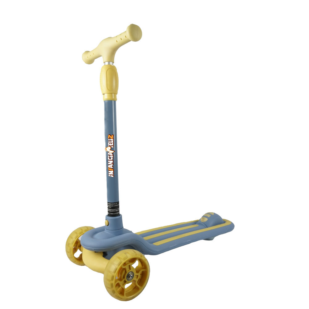 iNFANCiA FELiZ Scooter A Futurista, Juguete para niños y niñas de 3 a 10 años con manubrio Ajustable y Ruedas Delanteras con Luces LED. Excelente Regalo, monopatín, patín del Diablo