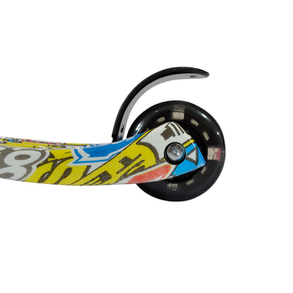 iNFANCiA FELiZ Scooter E, monopatín, patín del Diablo, Patinete con 4 Ruedas Luz Led para Niños de 3 a 12 años, diseño graffit, Ligero y fácil de almacenar