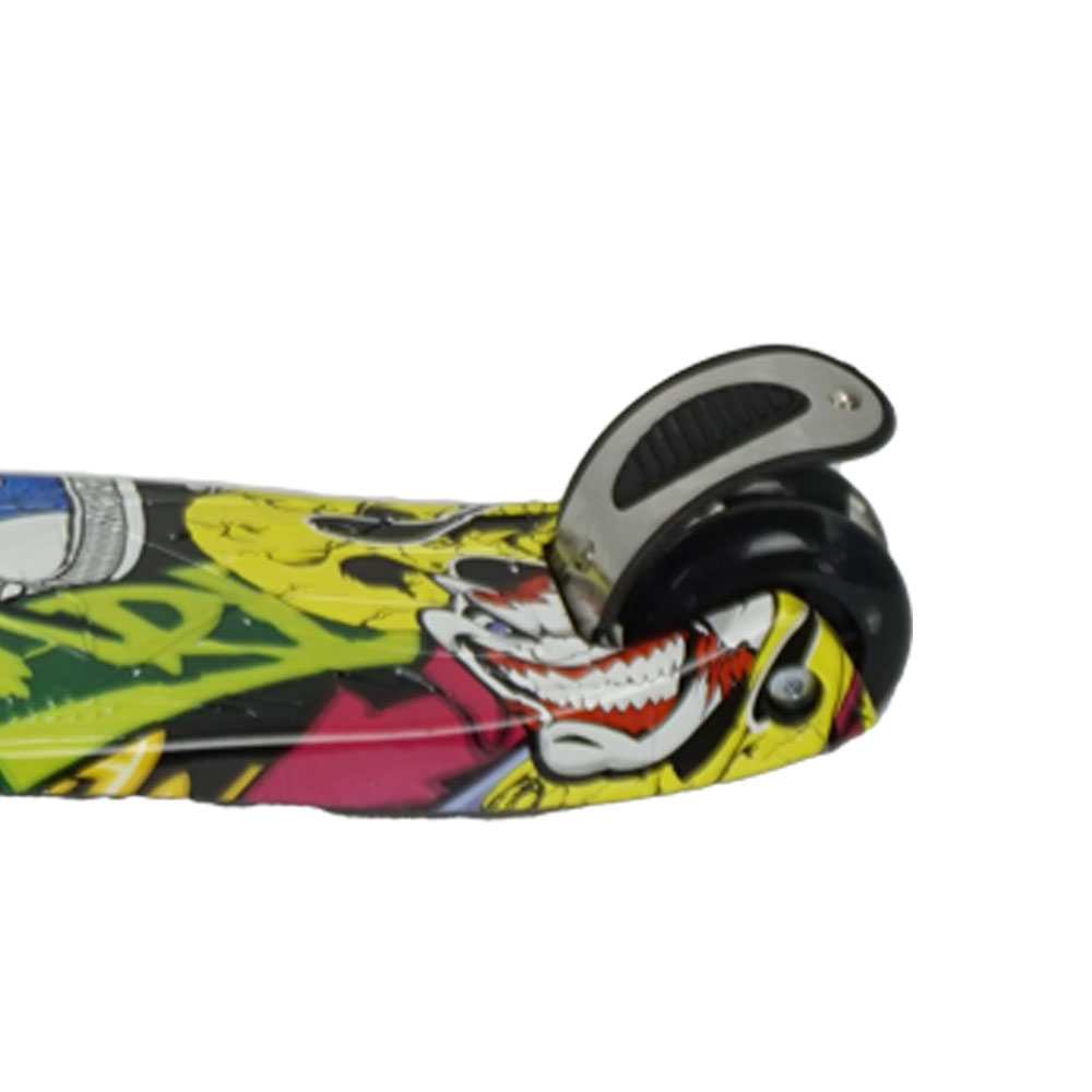 iNFANCiA FELiZ :) EX Scooter con manubrio reclinable, patín del Diablo, patineta, monopatin Ajustable con Luces LED en Las Ruedas, Regalo Ideal para jóvenes y niños de 5 a 13 años.