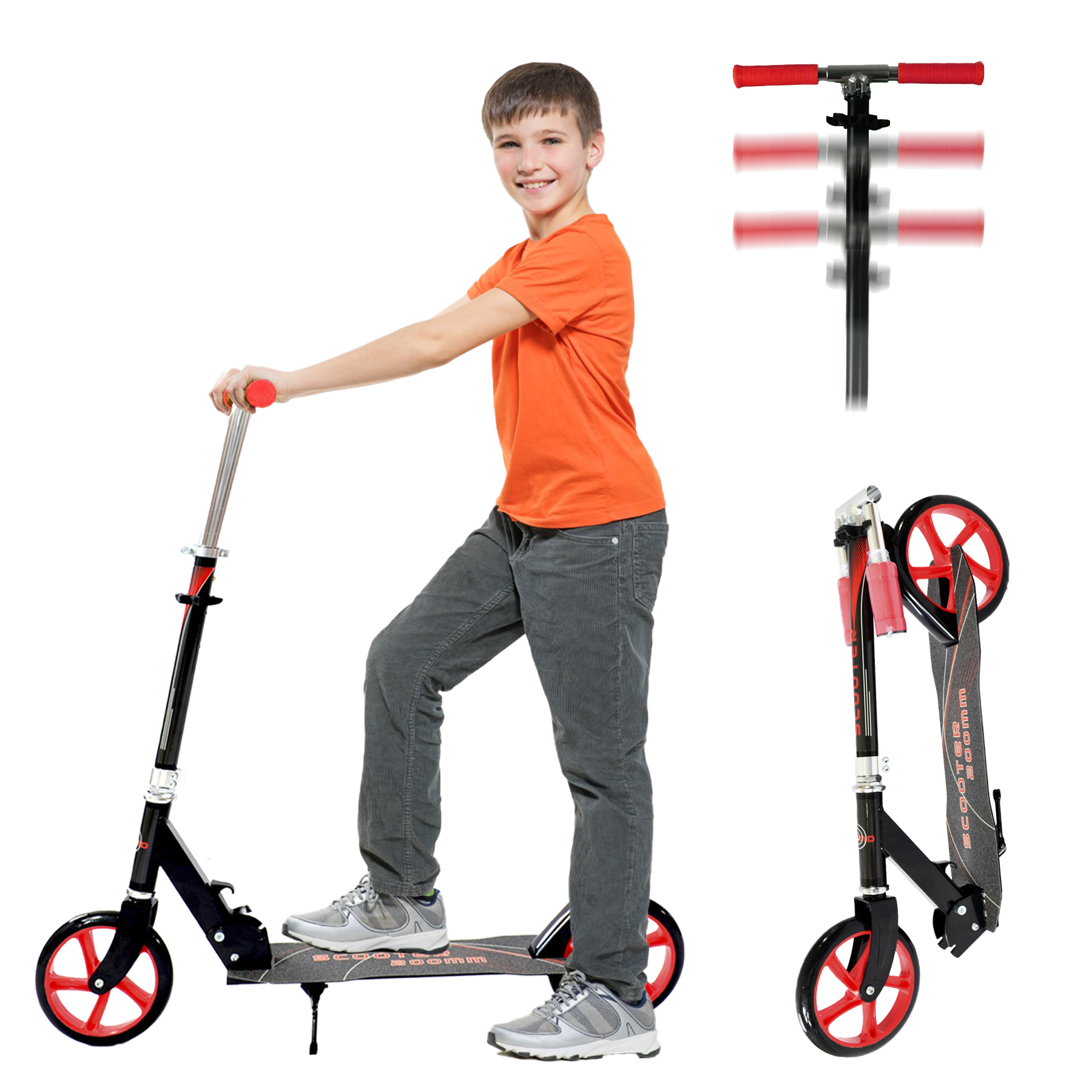 iNFANCiA FELiZ Scooter Patinete Plegable Ideal para Transportar en la Ciudad, monopatín, patín del Diablo, para Adolescentes y Adultos. soporta 100kg, Acero Reforzado