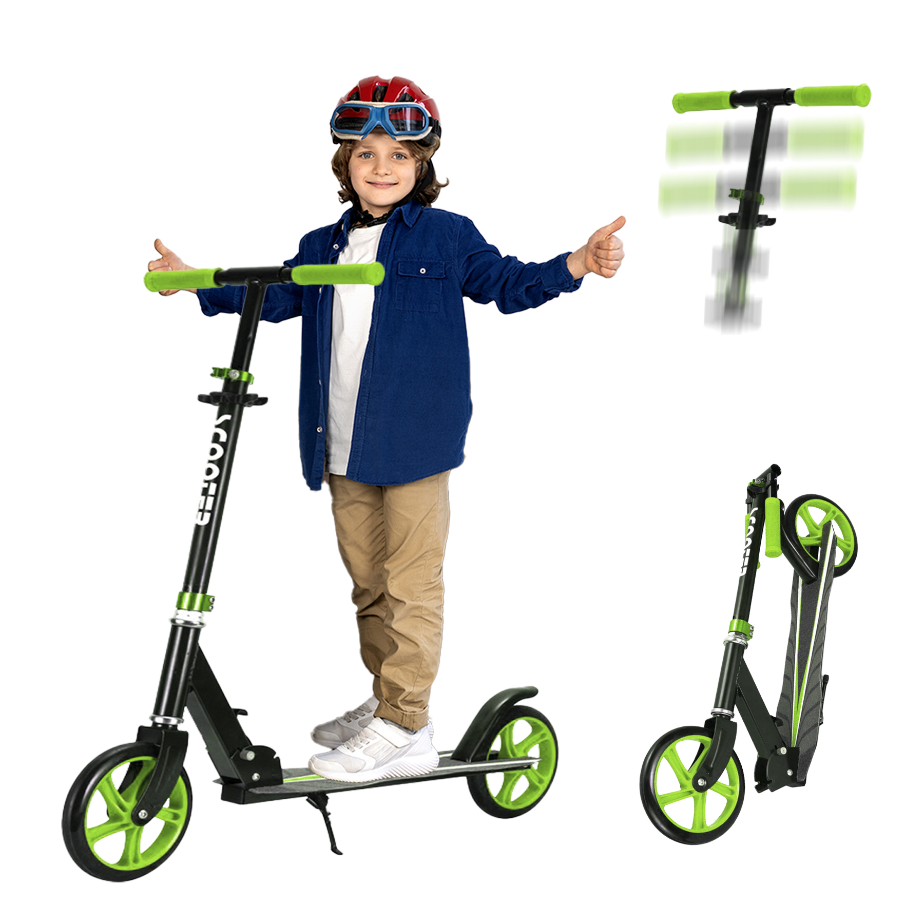 iNFANCiA FELiZ Scooter Patinete Plegable Ideal para Transportar en la Ciudad, monopatín, patín del Diablo, para Adolescentes y Adultos. soporta 100kg, Acero Reforzado