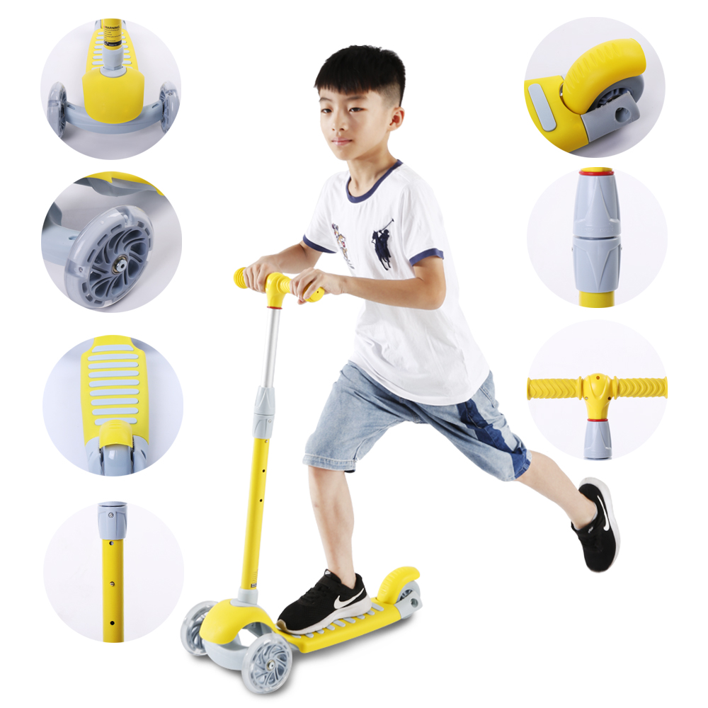 iNFANCiA FELiZ Scooter H, Juguete para niños y niñas de 2 a 8 años con manubrio Ajustable y Ruedas Delanteras con Luces LED. 