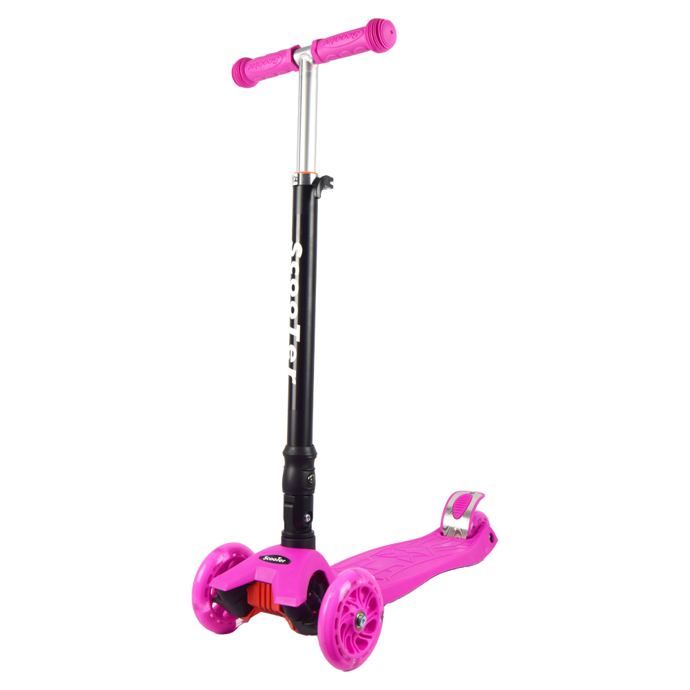 iNFANCiA FELiZ Scooter GX con Ruedas luz LED, Colores Fluorescente para niños y niñas de 3 a 10 años. monopatín, Patinete, patín del Diablo, excelente Regalo, es Plegable par su fácil Almacenamiento