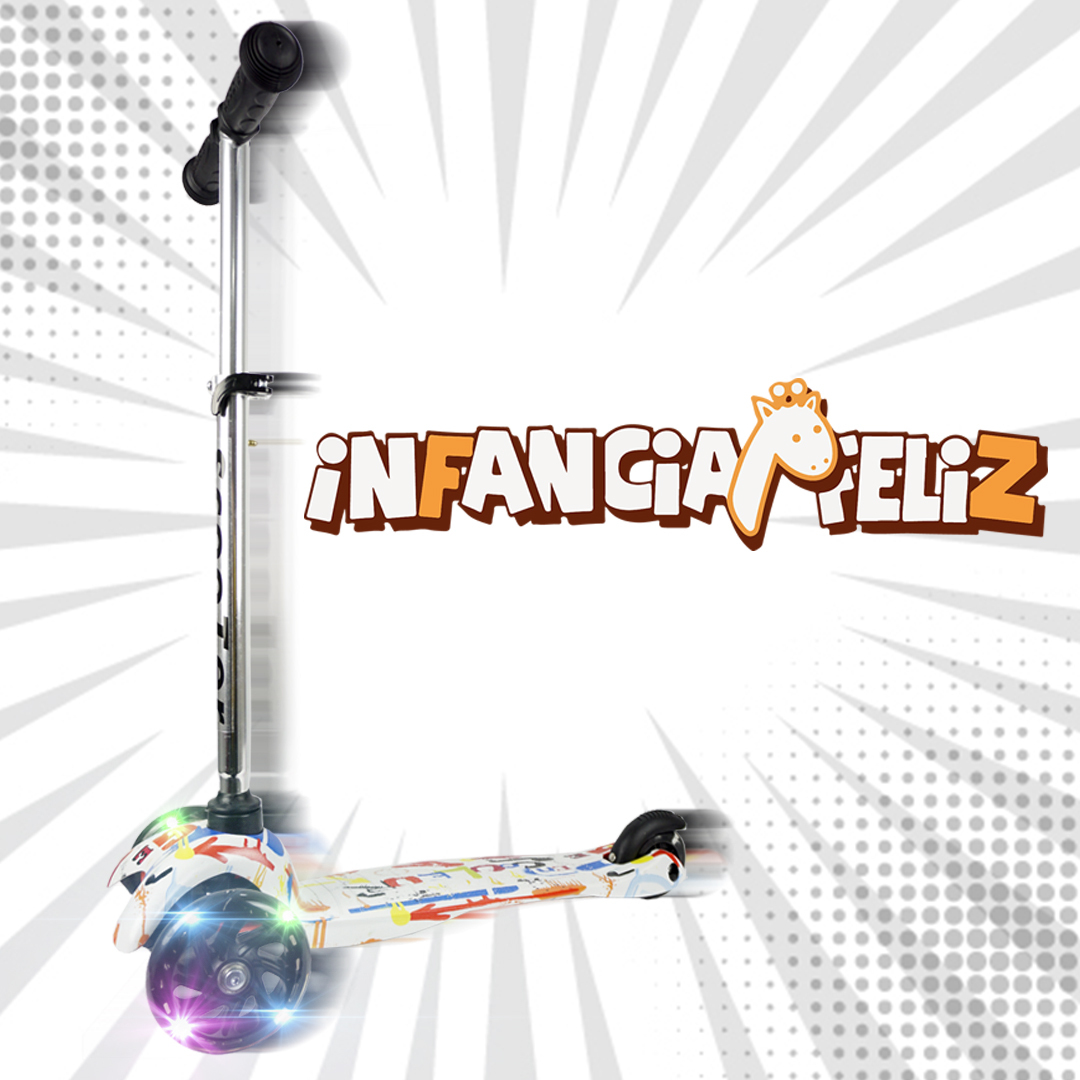 iNFANCiA FELiZ :) Juguete Scooter, Ajustable con Luces LED en Las Ruedas, Regalo Ideal para niños y niñas de 2 a 7 años. patín del Diablo, patineta