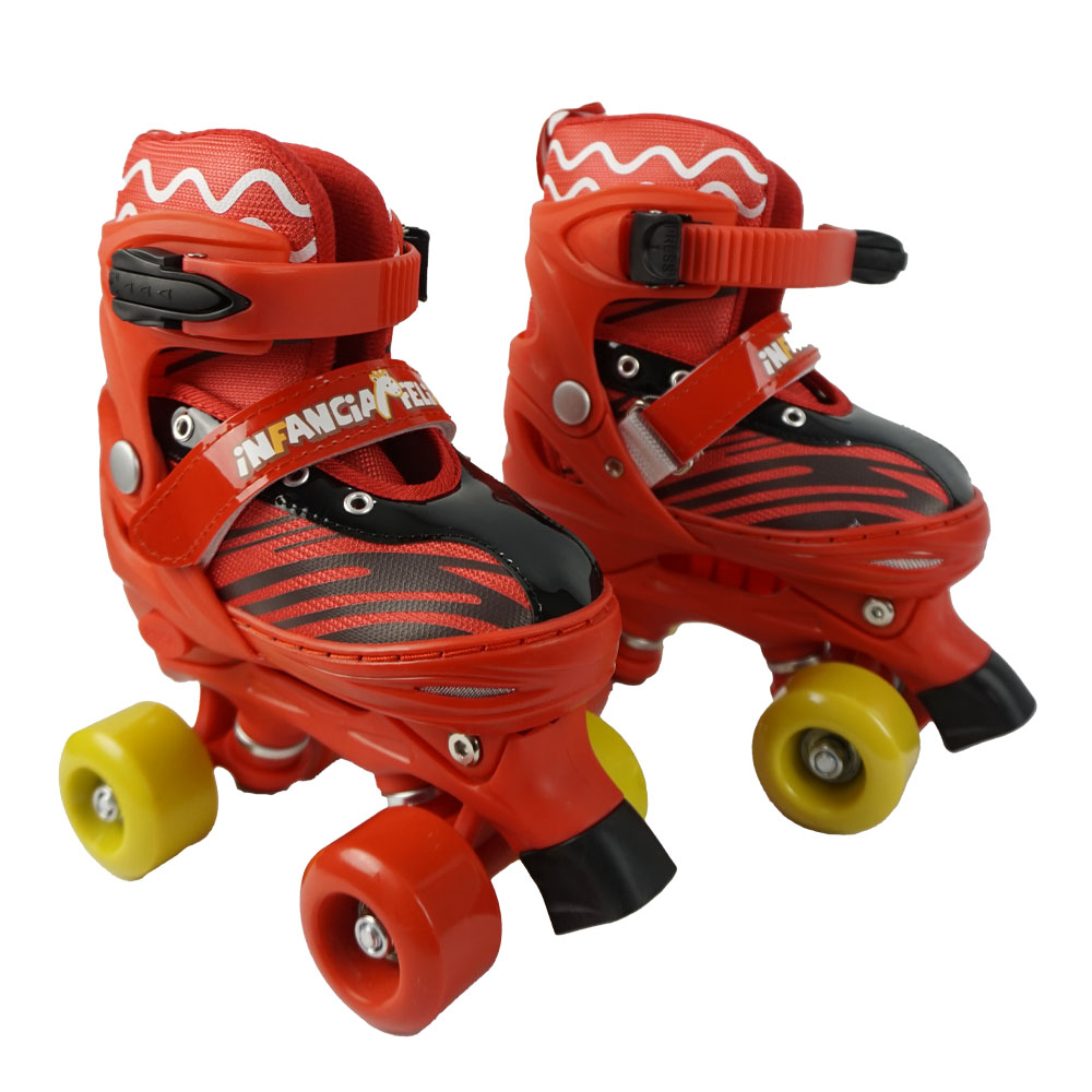 iNFANCiA FELiZ Patines Quads 4 Ruedas o en Eje Paralelo, Bota Ajustable 4 Niveles de Crecimiento, para niños y niiñas, Jovenes y Adultos, Ligeros y Resistentes. excelente Regalo