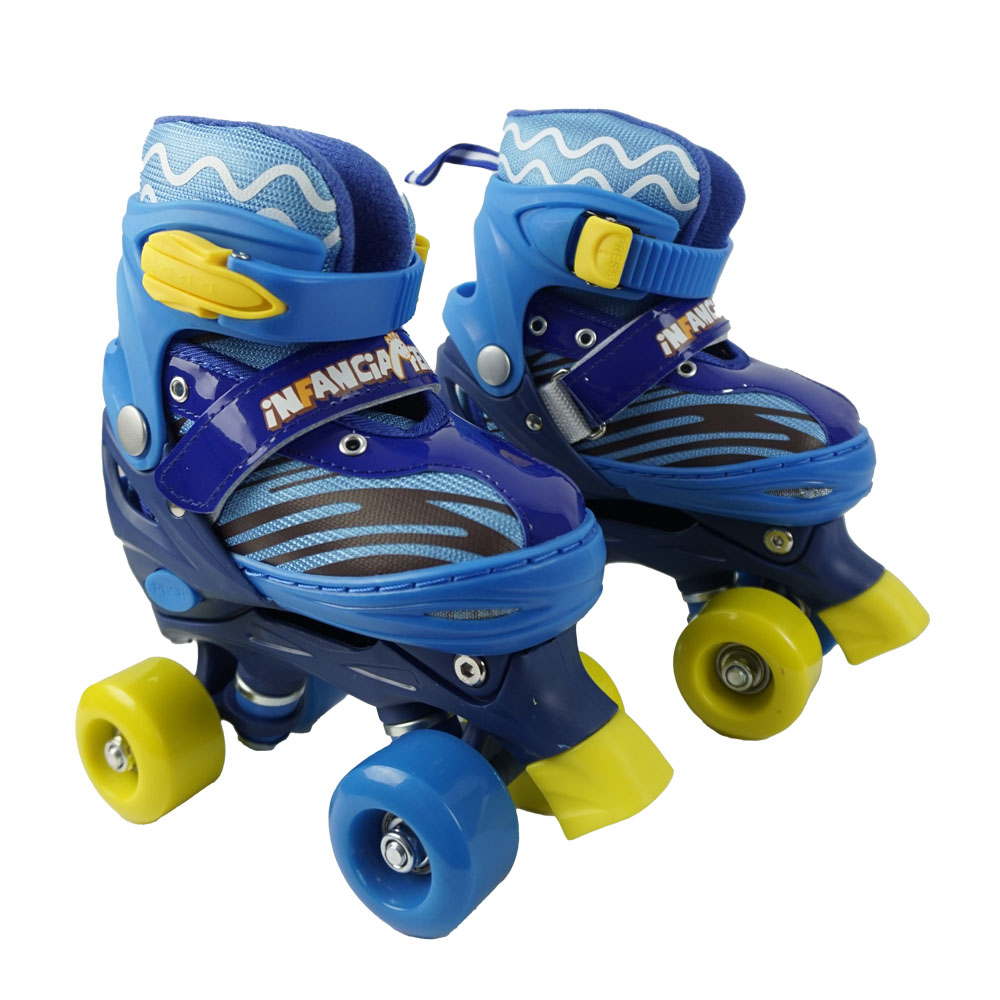 iNFANCiA FELiZ Patines Quads 4 Ruedas o en Eje Paralelo, Bota Ajustable 4 Niveles de Crecimiento, para niños y niiñas, Jovenes y Adultos, Ligeros y Resistentes. excelente Regalo
