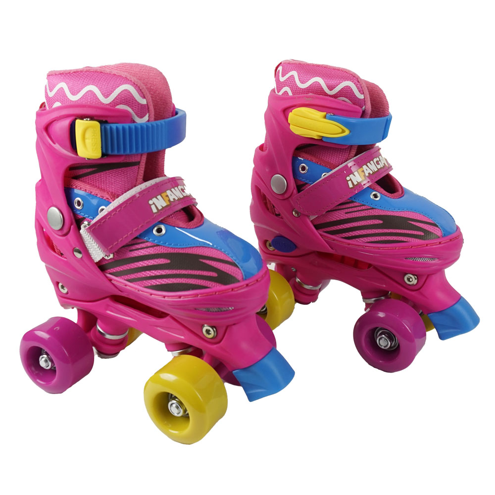 iNFANCiA FELiZ Patines Quads 4 Ruedas o en Eje Paralelo, Bota Ajustable 4 Niveles de Crecimiento, para niños y niiñas, Jovenes y Adultos, Ligeros y Resistentes. excelente Regalo