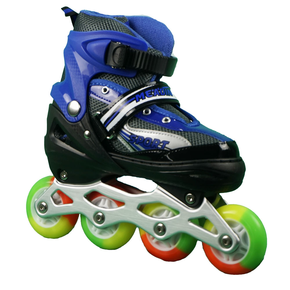 iNFANCiA FELiZ 7128AT Patines en línea recreativos Skates Ajustables al pie Unisex para niños, niñas, jóvenes y Adultos, Excelentes par iniciarse en el Patinaje.