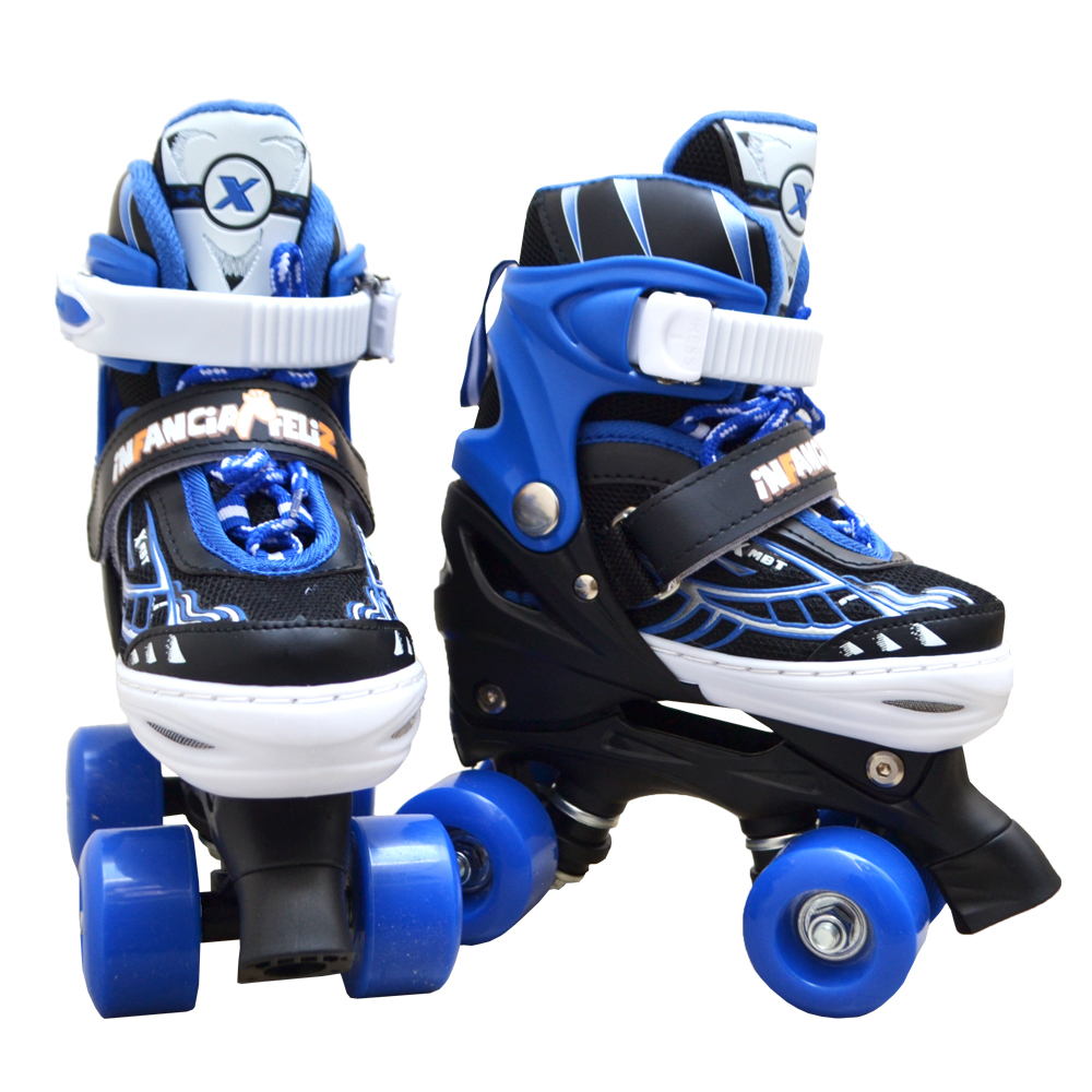 iNFANCiA FELiZ 601CT Patines Quads en Paralelo,Ajustables para niños y niñas de 5 a 12 años.Excelentes para iniciarse en el Patinaje, Bota Flexible a 4 Niveles de Ajuste, Ligeros y Resistentes