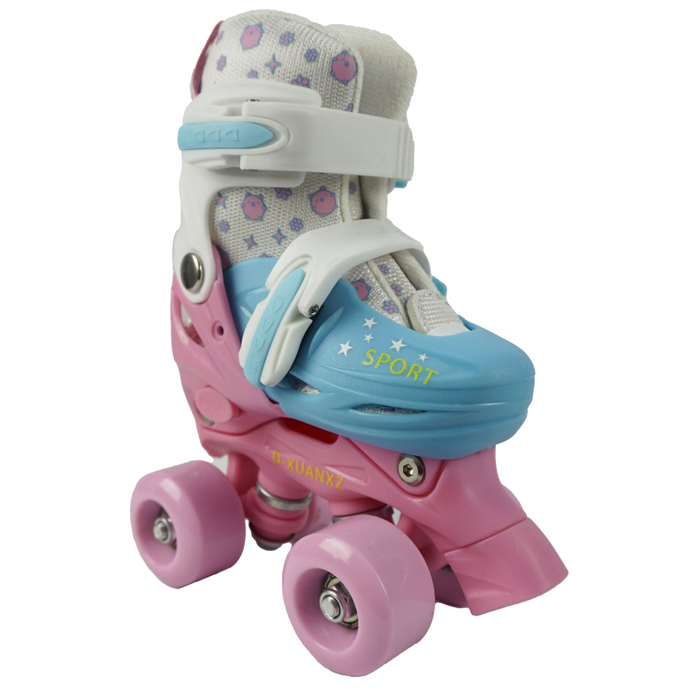 iNFANCiA FELiZ XMBT-006A Patines Quads en Eje Paralelo, Ajustables para niños y niñas de 4 a 6 años, Excelentes para iniciarse en el Patinaje