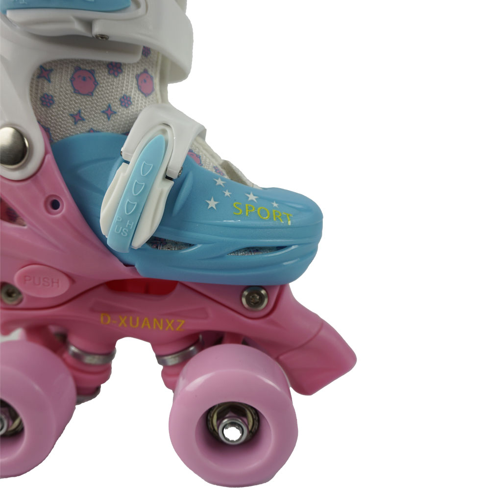 iNFANCiA FELiZ XMBT-006A Patines Quads en Eje Paralelo, Ajustables para niños y niñas de 4 a 6 años, Excelentes para iniciarse en el Patinaje