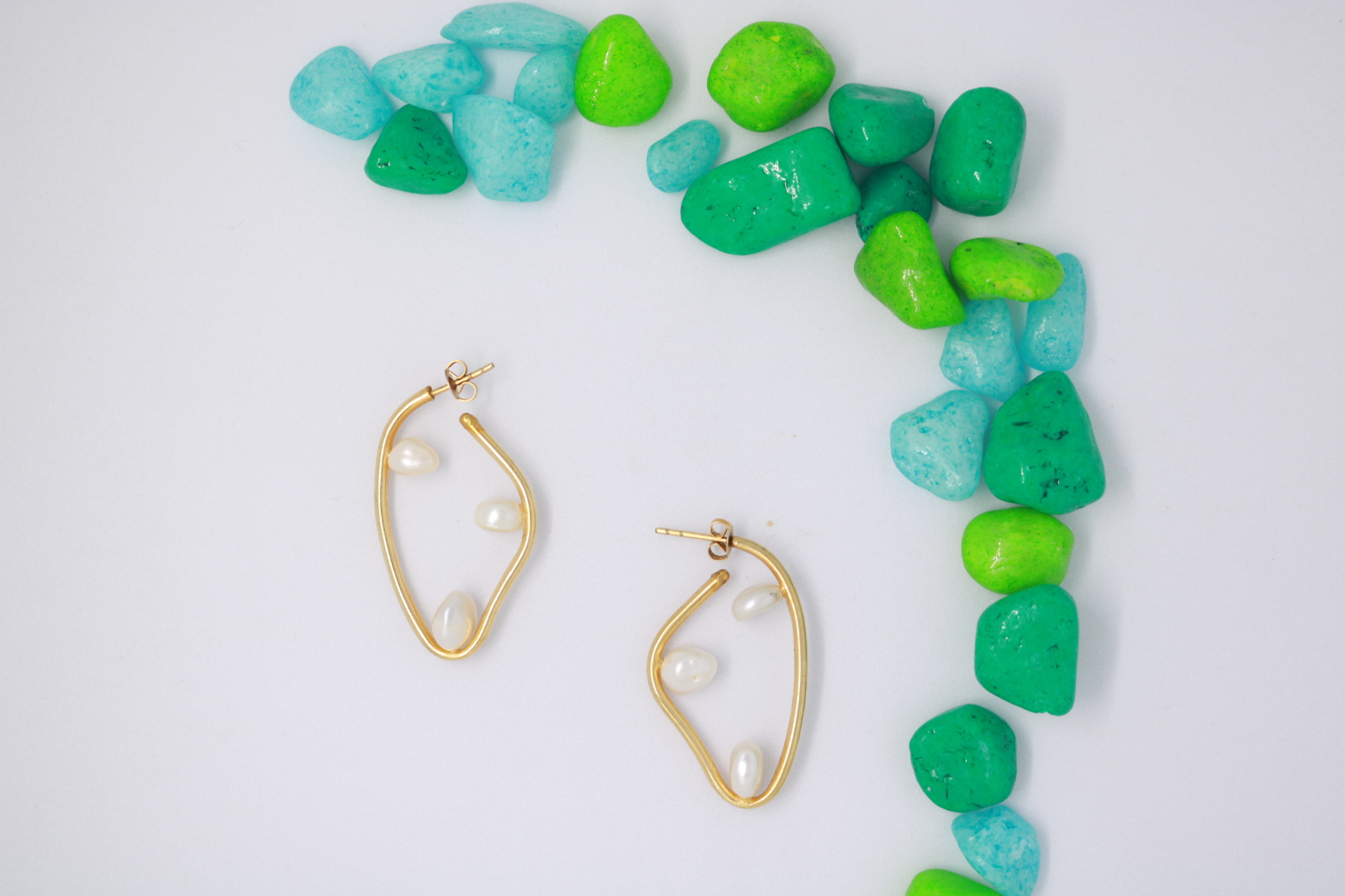 Designer shape with Pearl Earrings