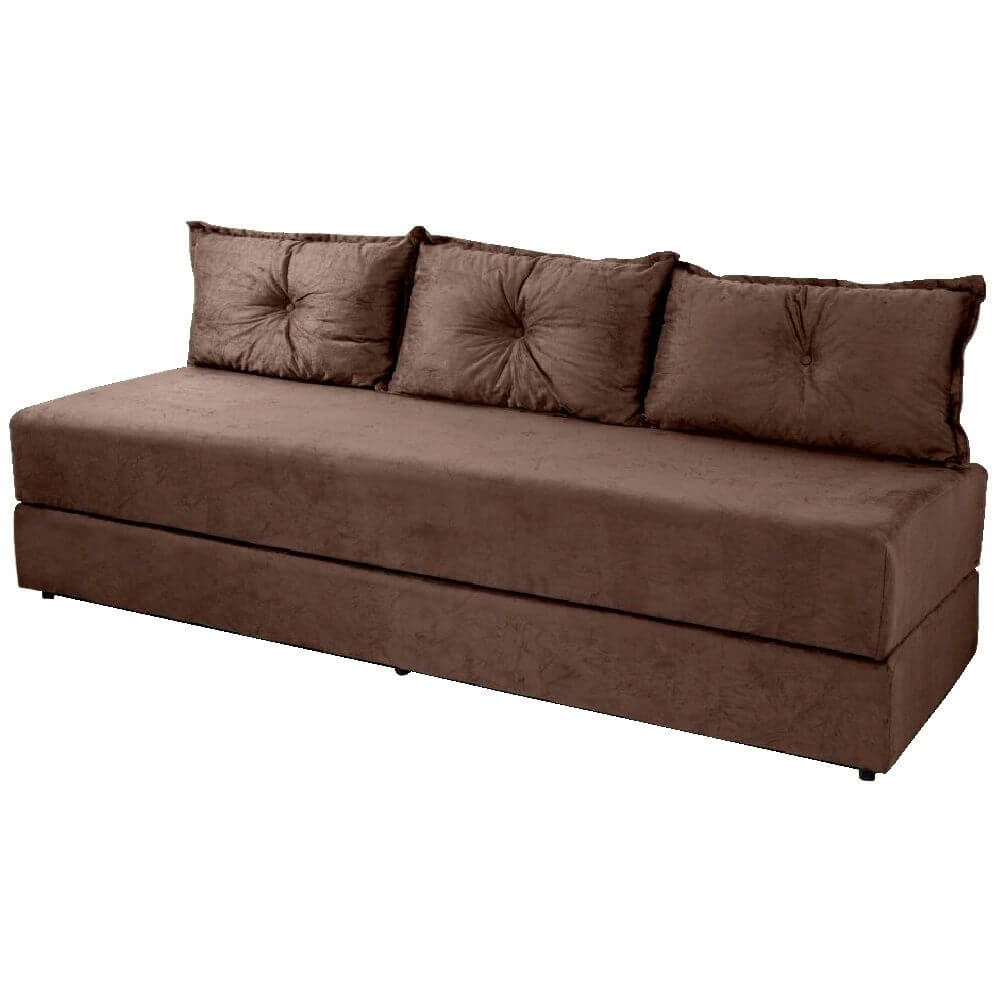 Sofanete Sofá de 3 lugares Sofá Cama de Casal Bicama em Suede 178cm
