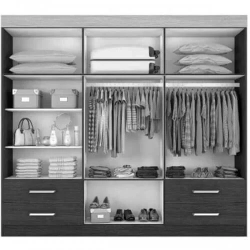 Guarda Roupa Hercules com 6 Portas 4 Gavetas e Espelho