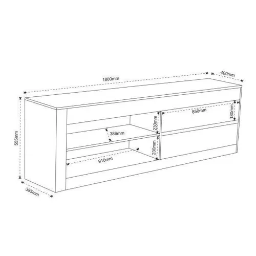 Rack Zoom com 2 Gavetas Para TV até 55 Polegadas