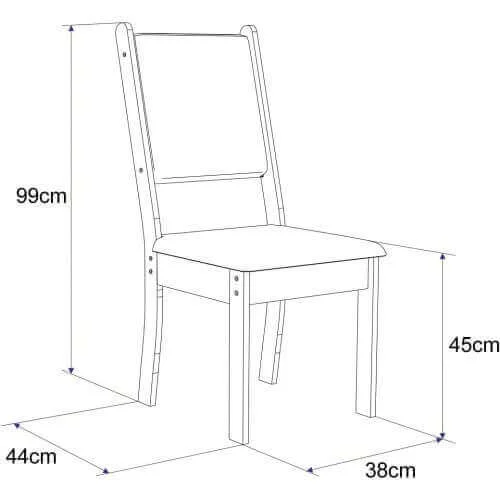 Conjunto Mesa de Jantar New Charm com 4 Cadeiras Indekes
