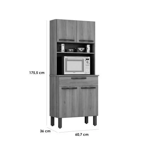 Armário de Cozinha Turim 4 Portas 1 Gaveta Salleto