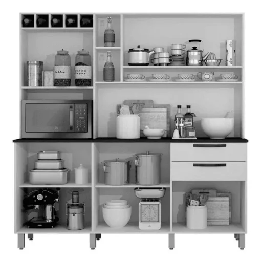 Armário De Cozinha Topázio 6 Portas e 2 Gavetas