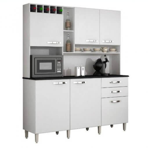 Armário De Cozinha Topázio 6 Portas e 2 Gavetas