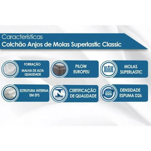 Cama Box Anjos Casal Classic Molas Superlastic