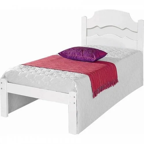 Cama Iris de Solteiro 100% MDF Cambel Branca