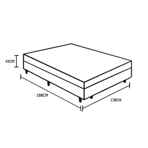 Base Box Bipartida Baú Universal Casal